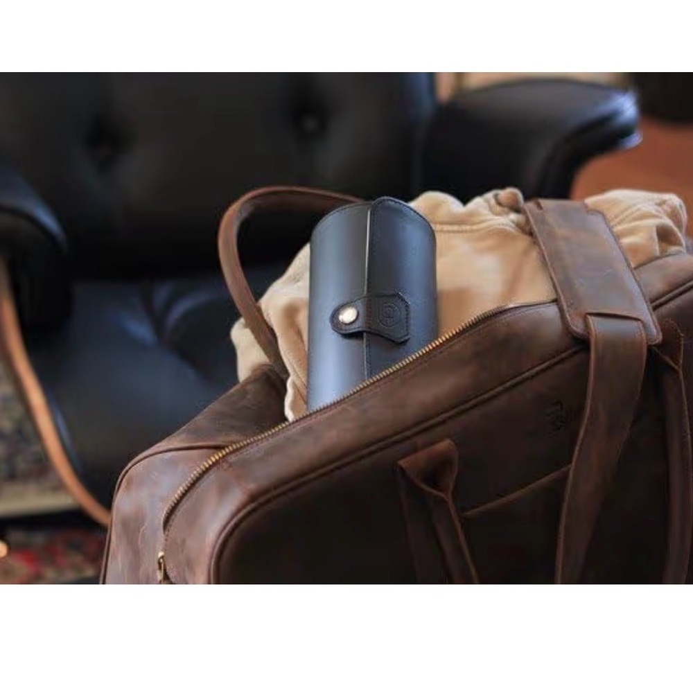 Luxury Automatic Watch Winder Black Leather Display Case Glass Top - Picture 5 of 10